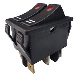 Interruptor do botão da fileira do dobro R5, 32*25mm, 16A 250V, 20A 125V, PA66 alojamento, com/sem lâmpada