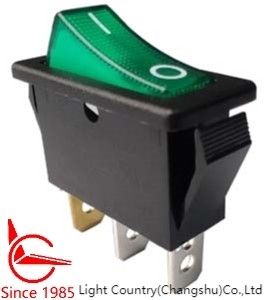 O interruptor de balancim do LC R4 -FORa no verde iluminou 3 o VDE do UL dos terminais 16A 250V
