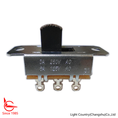 Interruptor de corrediça leve do SUS do país, DPDT ON-ON, 35*13*9mm, UL, C.A. de 3A 250V