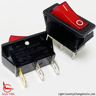 Good Quality ON-OFF R4 Rocker Switch com luz vermelha 33*15mm 16A 250V UL VDE