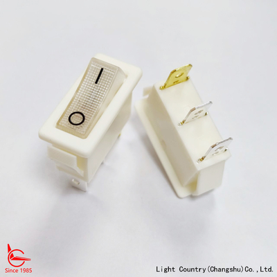 Fábrica Alta Qualidade Branco LED iluminado Rocker Switch, R4, 33x15mm, ON-OFF, 20A 125V